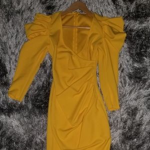Canary FITTED Above Knee Dress w/Detail!
